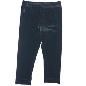 Polo Ralph Lauren Girls 2T Velour Leggings Black Soft Stretch Toddler Pants